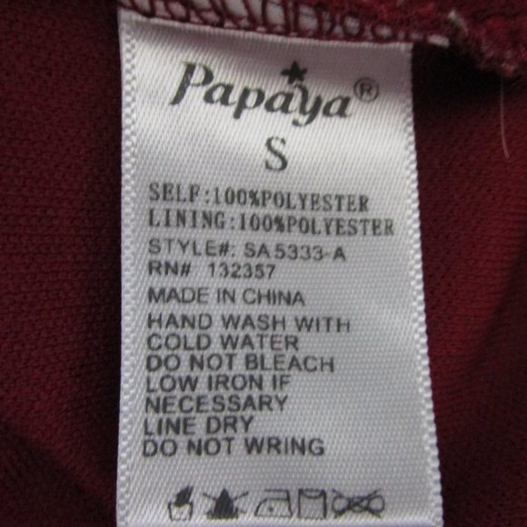 Papaya Sleeveless Maroon Embroidered Summer Dress - Picture 12 of 12